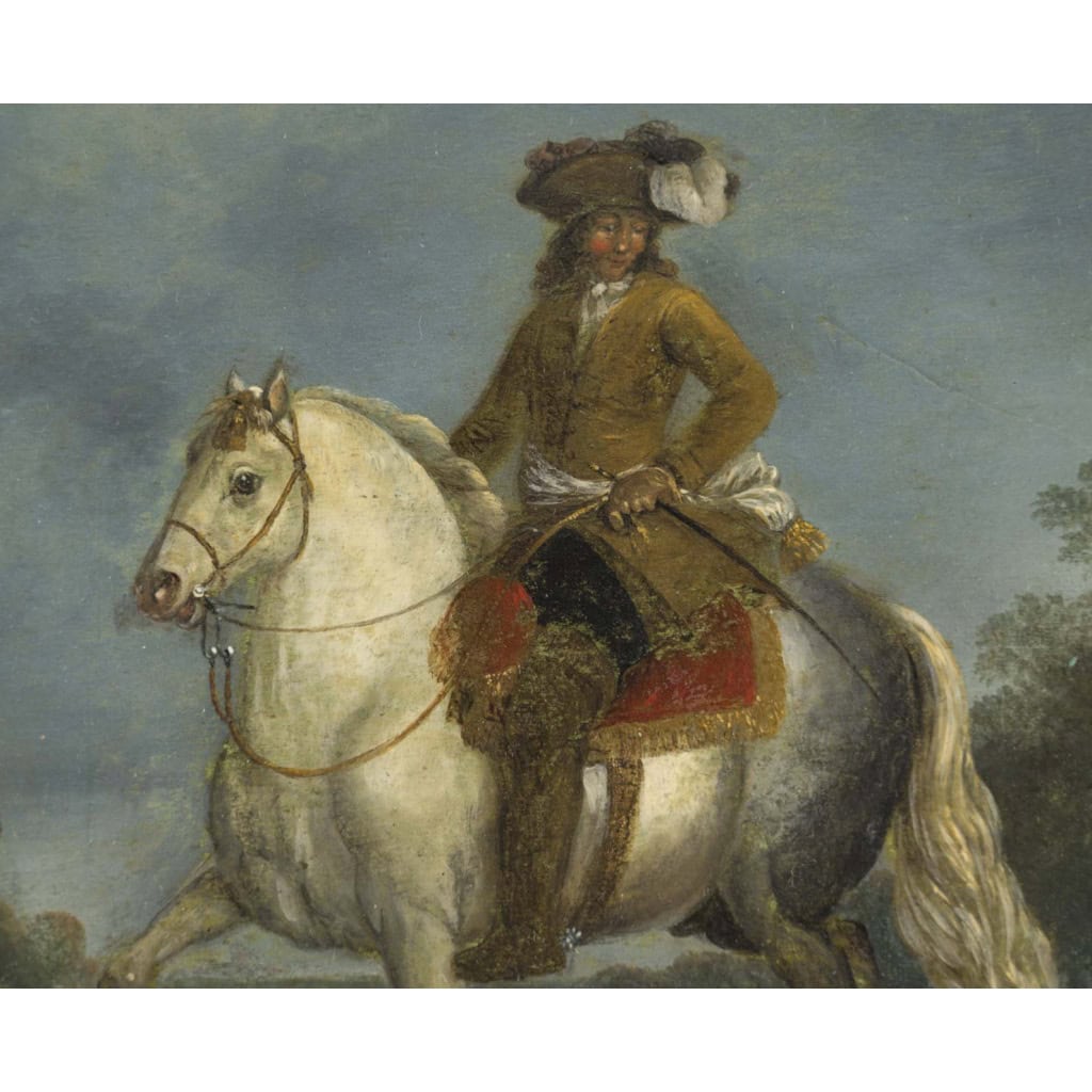 Ecole Hollandaise du XVIIe siècle. Paire de portraits de cavaliers sur leur monture 7