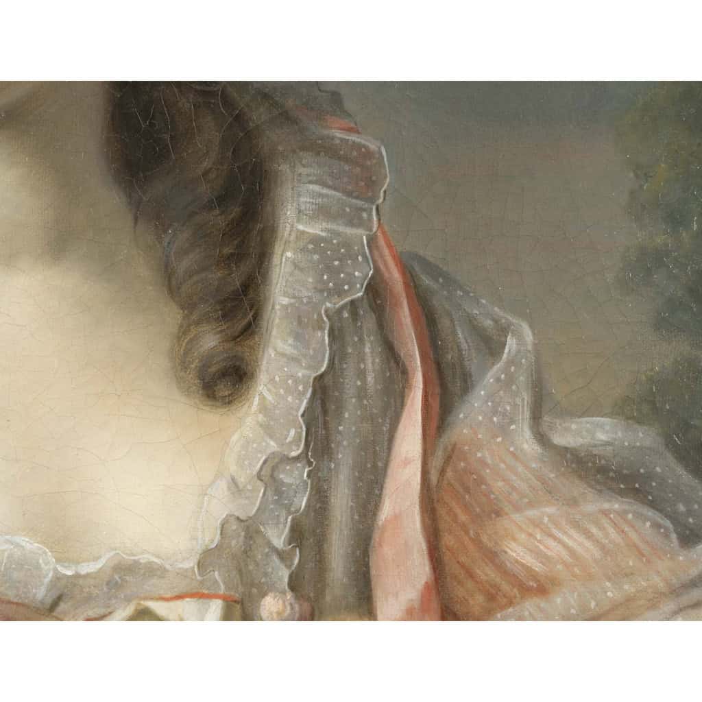 Ecole Française du XVIIIème siècle, portrait d&rsquo;une dame de qualité, Nicolas-Guy Brenet 8