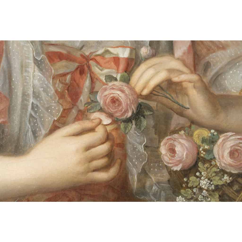 Ecole Française du XVIIIème siècle, portrait d&rsquo;une dame de qualité, Nicolas-Guy Brenet 7