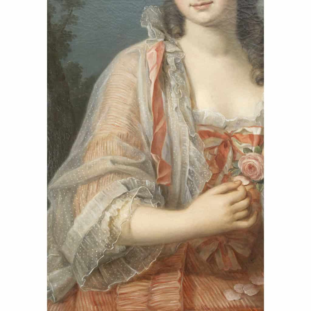 Ecole Française du XVIIIème siècle, portrait d&rsquo;une dame de qualité, Nicolas-Guy Brenet 6
