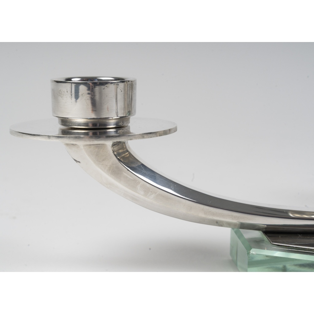 WOLFERS – Paire de candélabres bas en argent massif – Epoque ART DECO 8