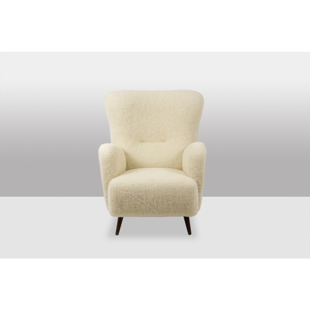 Fauteuil, ou bergère, avec son tissu à bouclettes. Années 1950 LS6617358 10