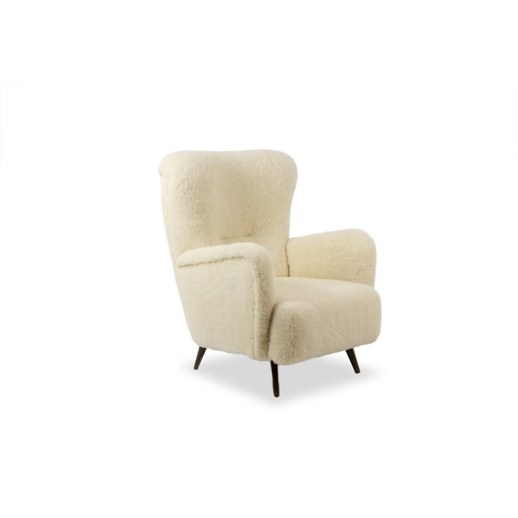 Fauteuil, ou bergère, avec son tissu à bouclettes. Années 1950 LS6617358 3
