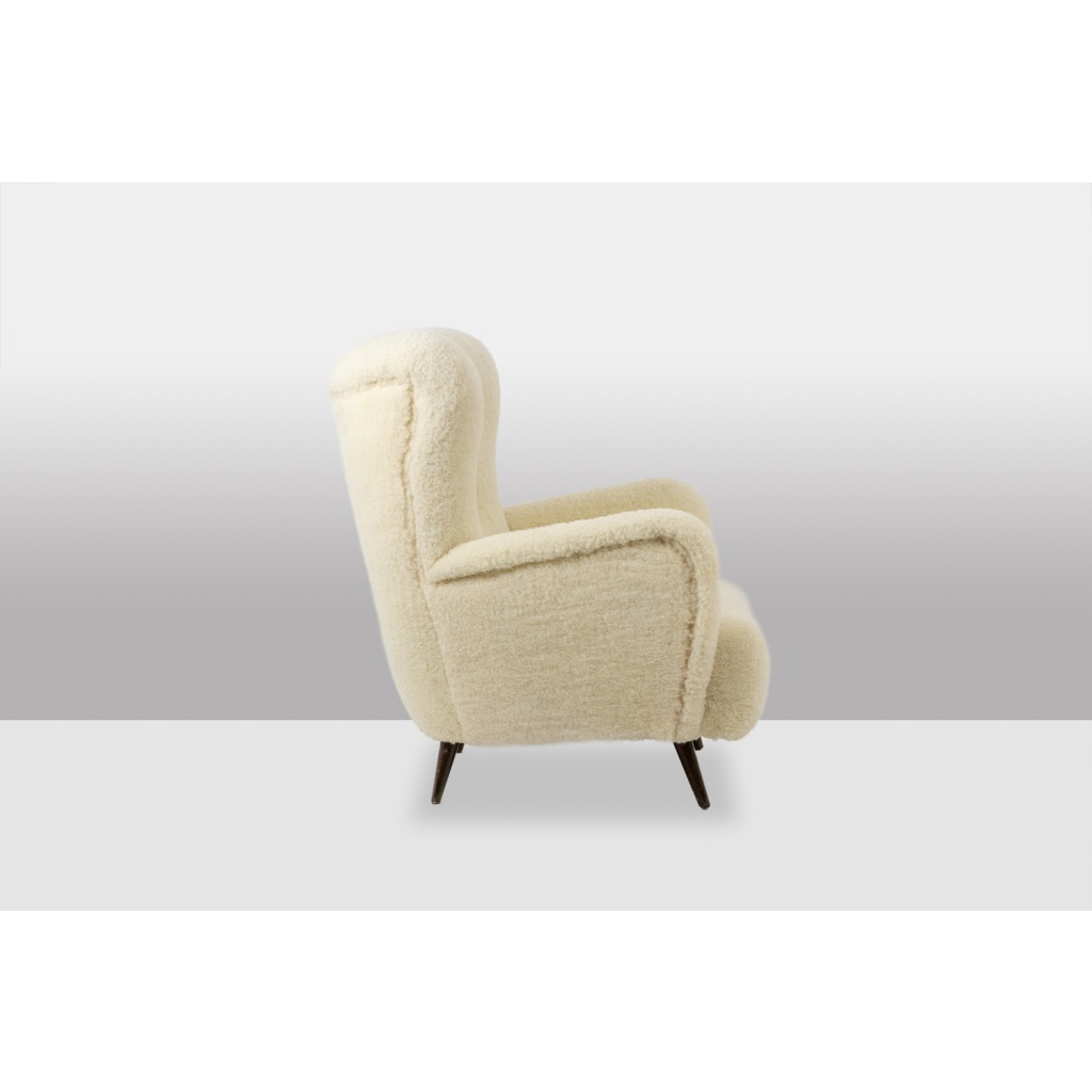 Fauteuil, ou bergère, avec son tissu à bouclettes. Années 1950 LS6617358 9