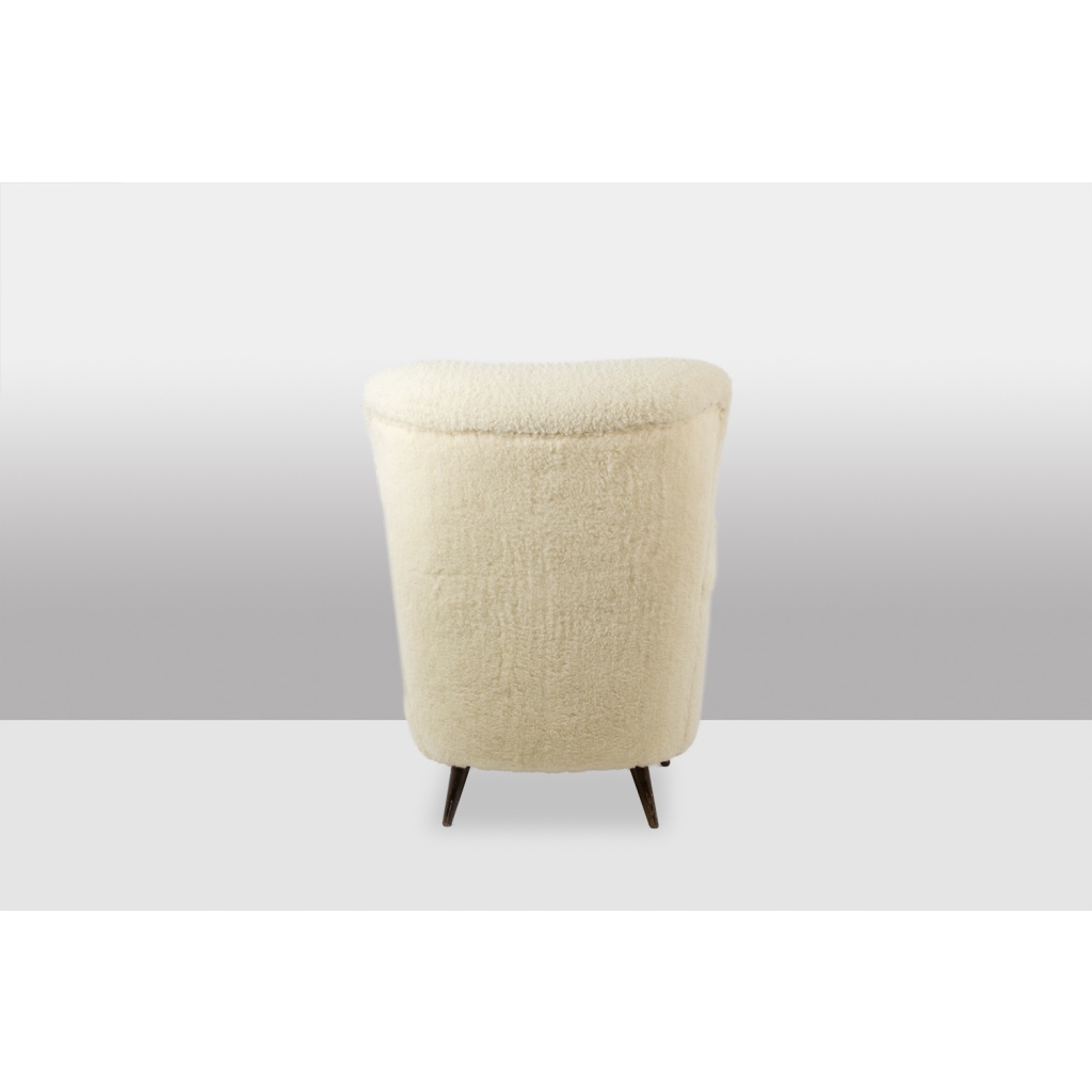 Fauteuil, ou bergère, avec son tissu à bouclettes. Années 1950 LS6617358 8