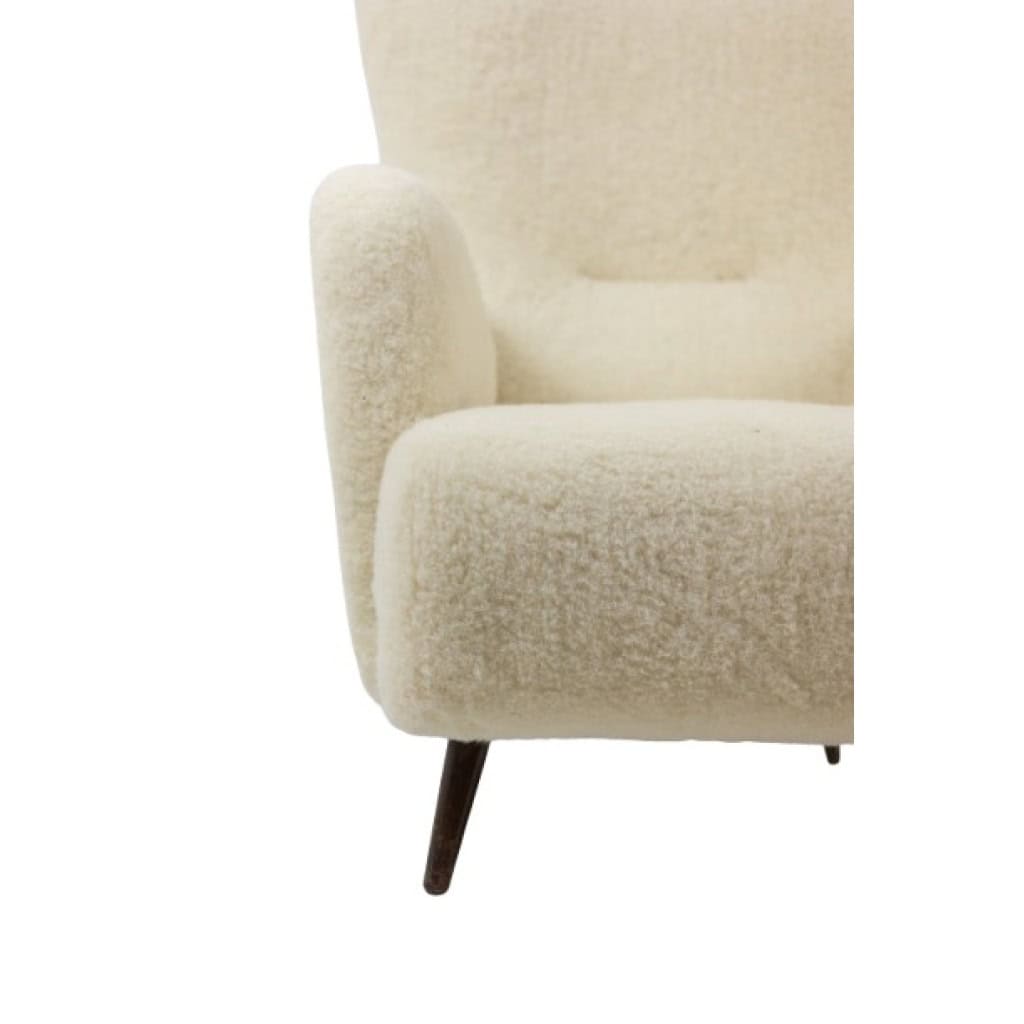 Fauteuil, ou bergère, avec son tissu à bouclettes. Années 1950 LS6617358 7