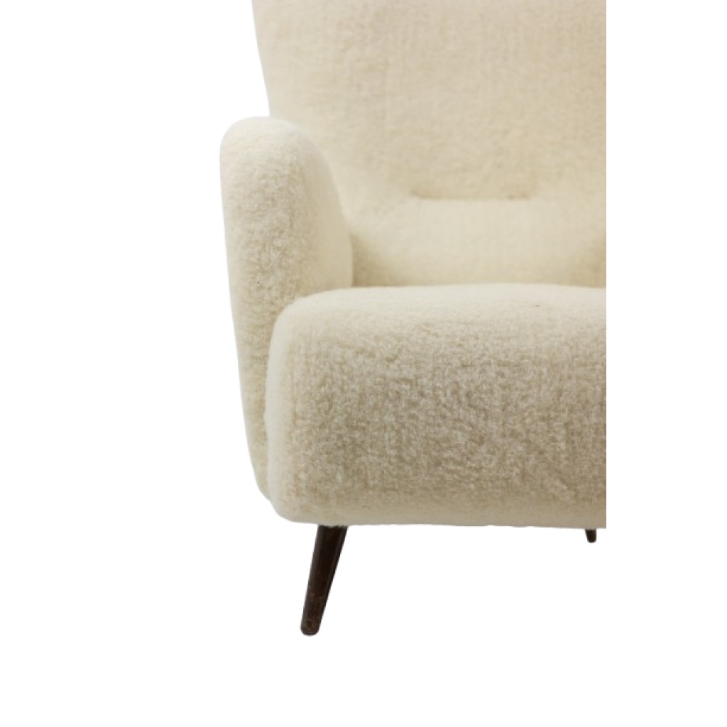 Fauteuil, ou bergère, avec son tissu à bouclettes. Années 1950 LS6617358 7
