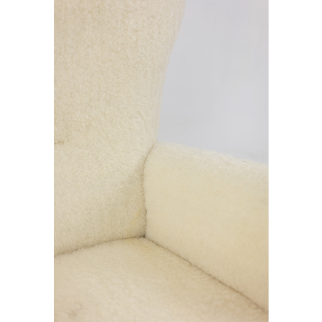 Fauteuil, ou bergère, avec son tissu à bouclettes. Années 1950 LS6617358 5