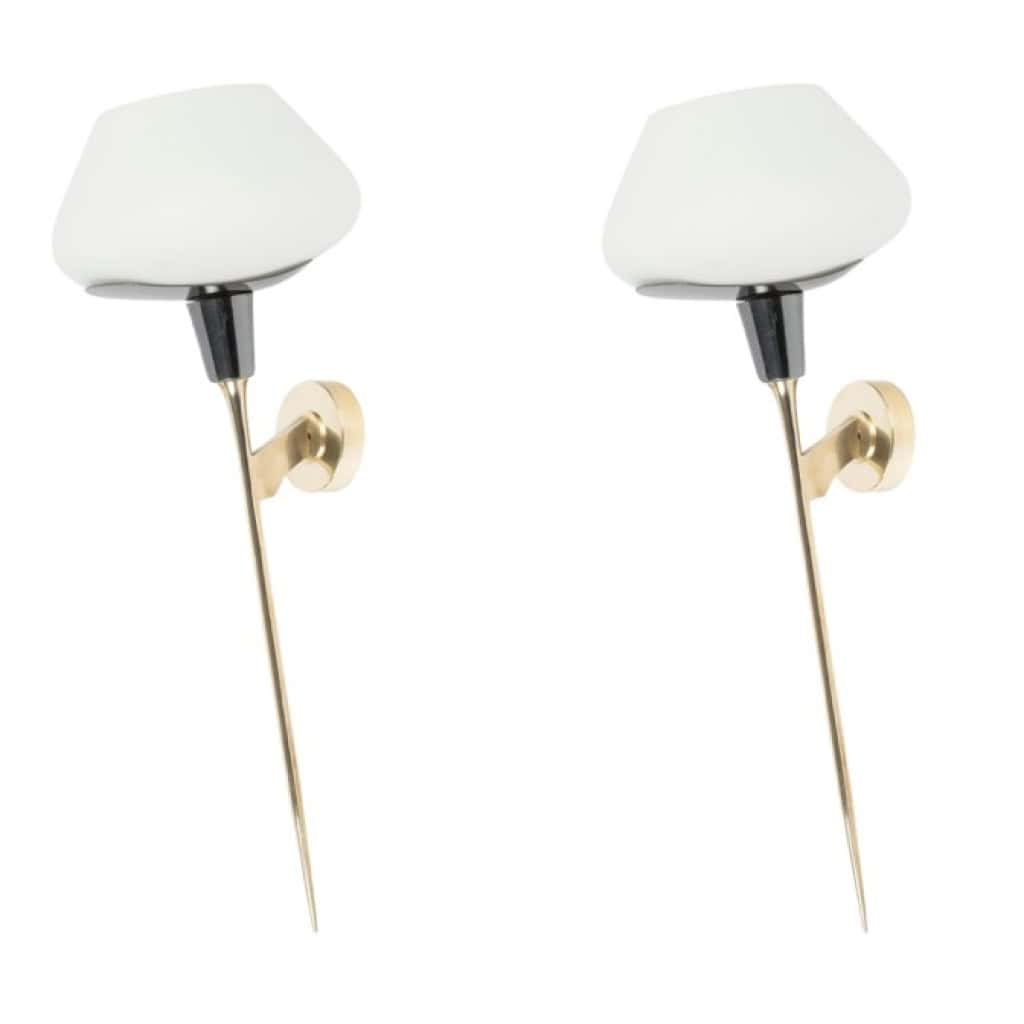 1960 Paire d&rsquo;appliques murales pour Maison Arlus 3