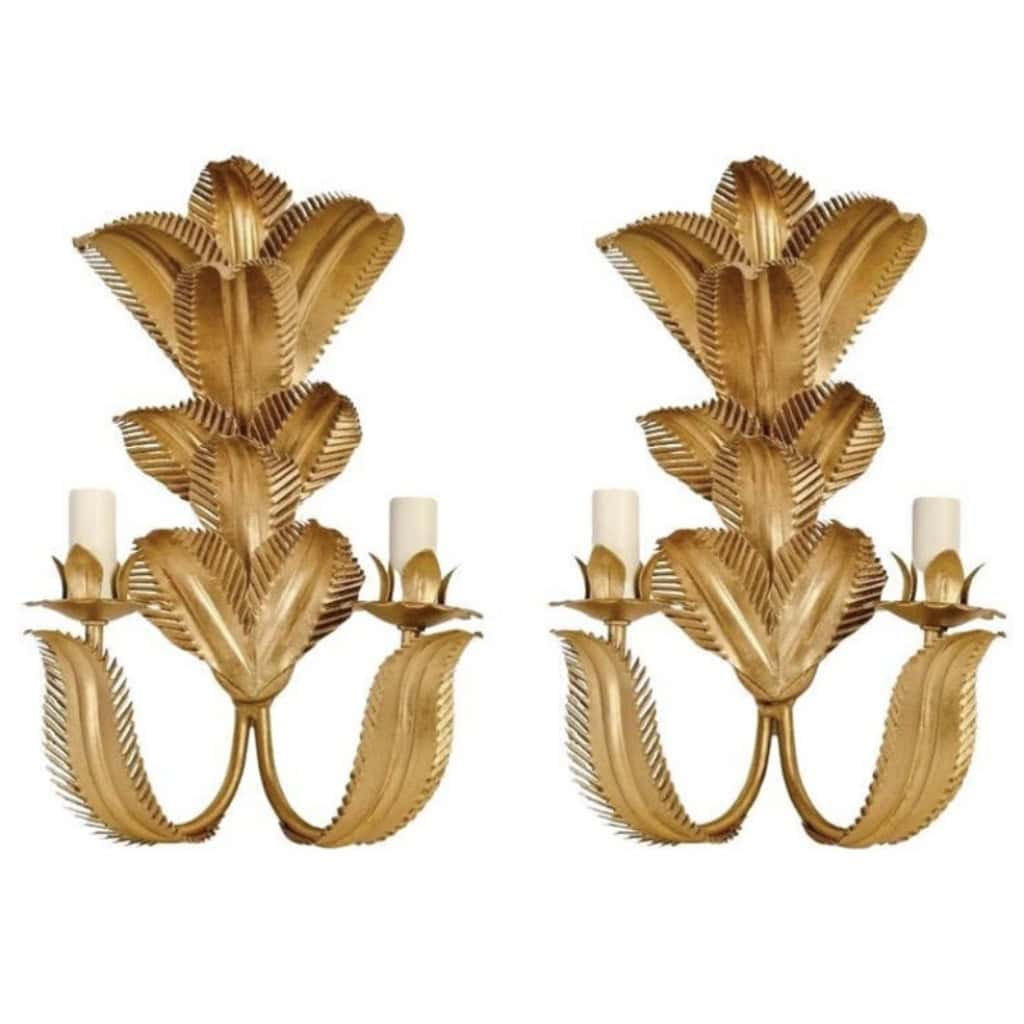 1960 Paire d&rsquo;appliques « Palmier » de la Maison FlorArt 3