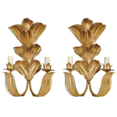 1960 Paire d’appliques « Palmier » de la Maison FlorArt 1960 Paire d’appliques « Palmier » de la Maison FlorArt