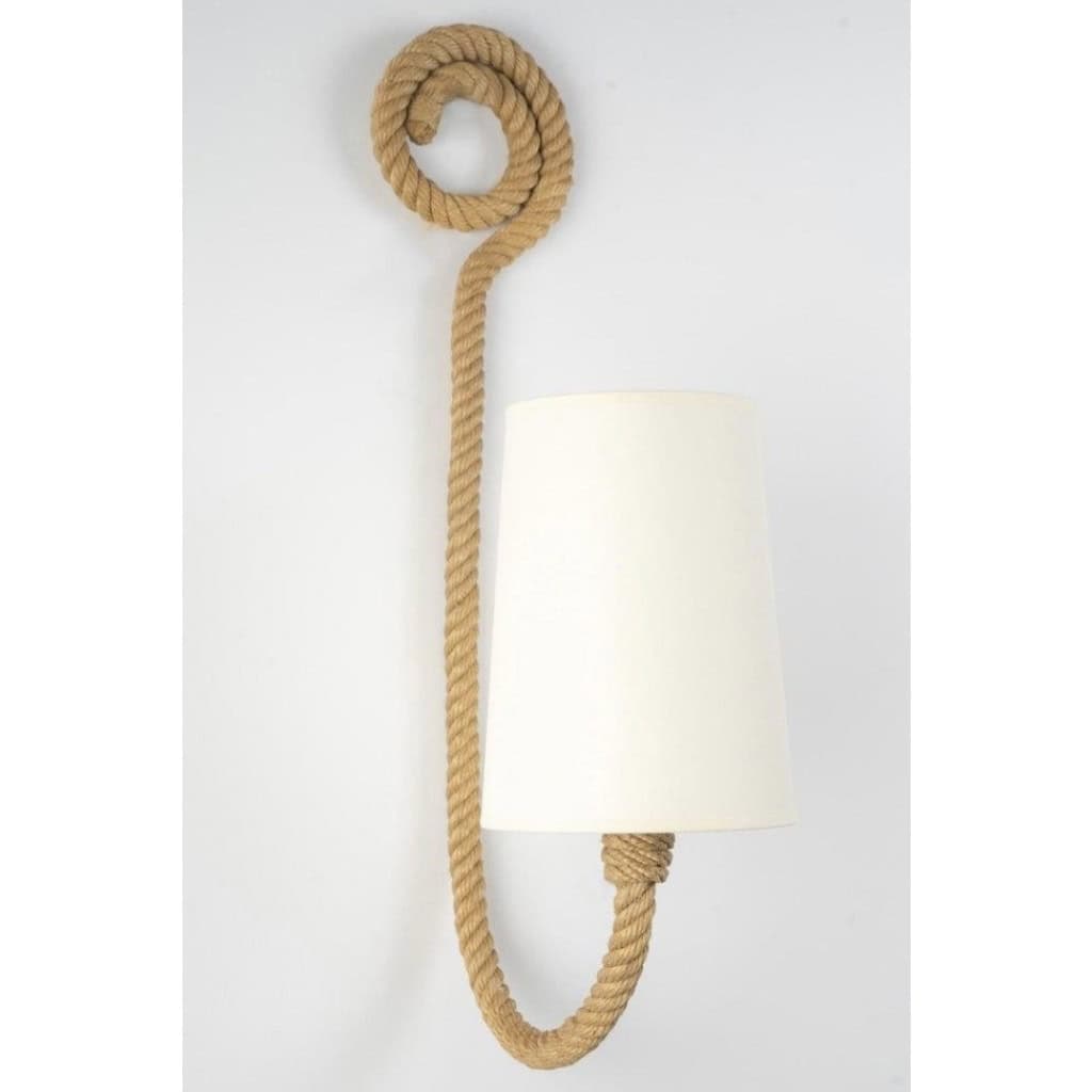 1950 Paire d&rsquo;appliques murales en corde par Adrien Audoux & Frida Minet 6