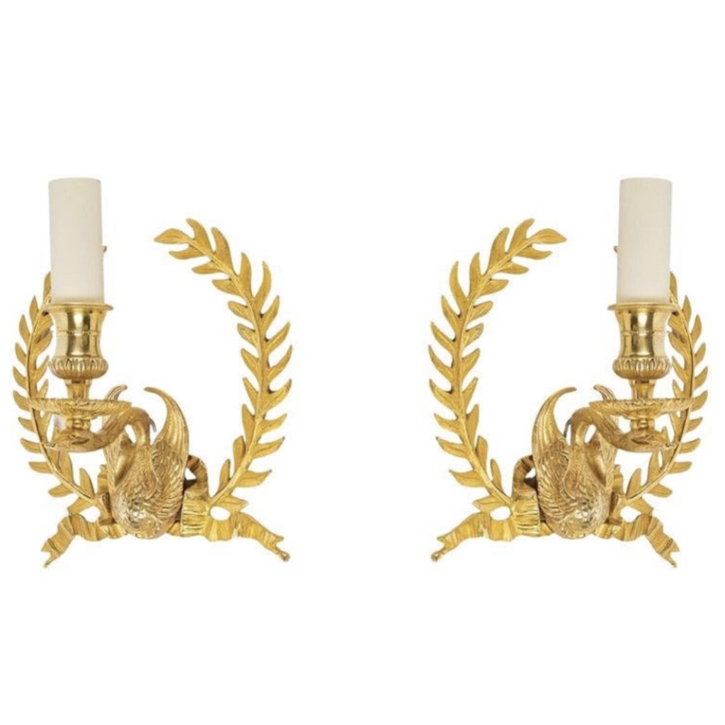 1960 Paire d&rsquo;appliques murales en bronze Maison Lucien Gau 3