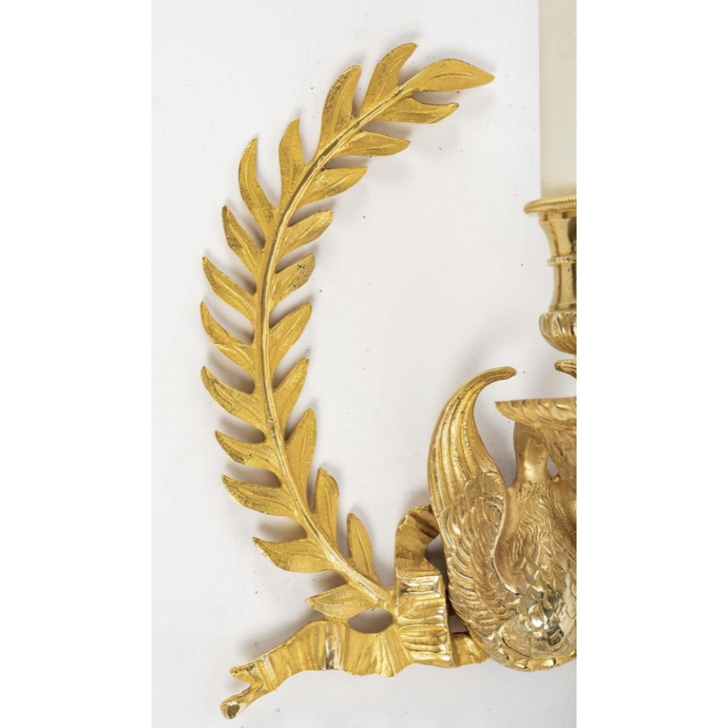 1960 Paire d&rsquo;appliques murales en bronze Maison Lucien Gau 8