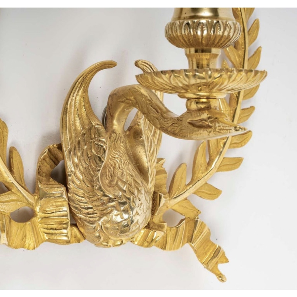 1960 Paire d&rsquo;appliques murales en bronze Maison Lucien Gau 7