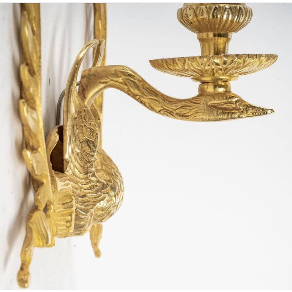 1960 Paire d&rsquo;appliques murales en bronze Maison Lucien Gau 5