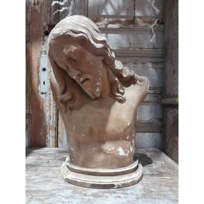 Buste du Christ de la Résignation, plâtre, XIXÈME Buste du Christ de la Résignation, plâtre, XIXÈME