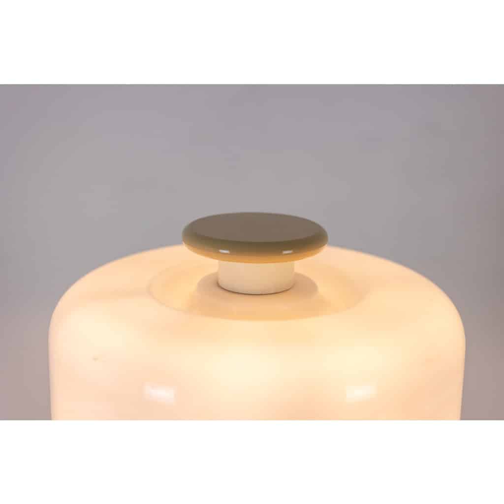 Lampadaire en bois laqué blanc et beige. Années 1980-90 LS6578809 8