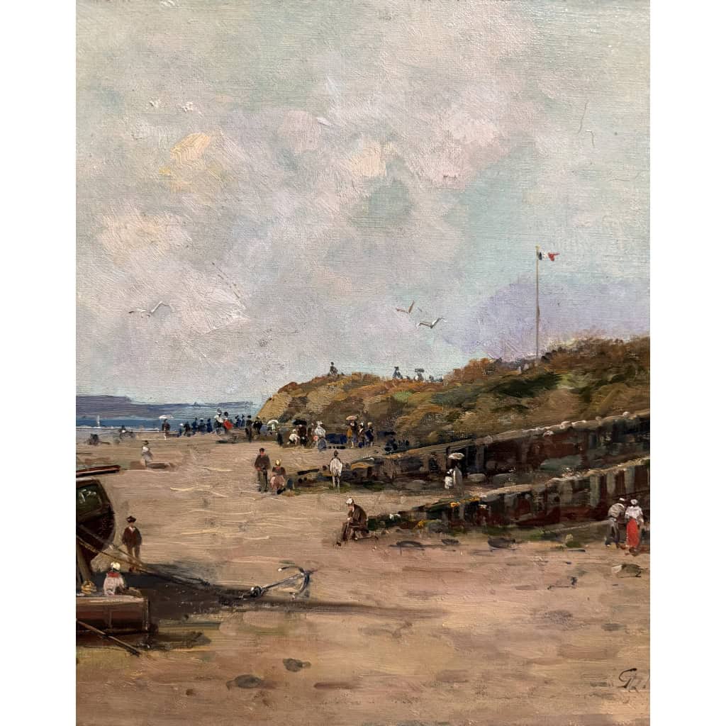 MASCART Gustave Tableau Français 19è Animation sur la plage Huile sur toile signée Certificat d’authenticité. 7 MASCART Gustave Tableau Français 19è Animation sur la plage Huile sur toile signée Certificat d’authenticité. 7