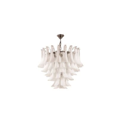 Lustre en verre de Murano en verre blanc et translucide. Contemporain LS64651196 Lustre en verre de Murano en verre blanc et translucide. Contemporain LS64651196