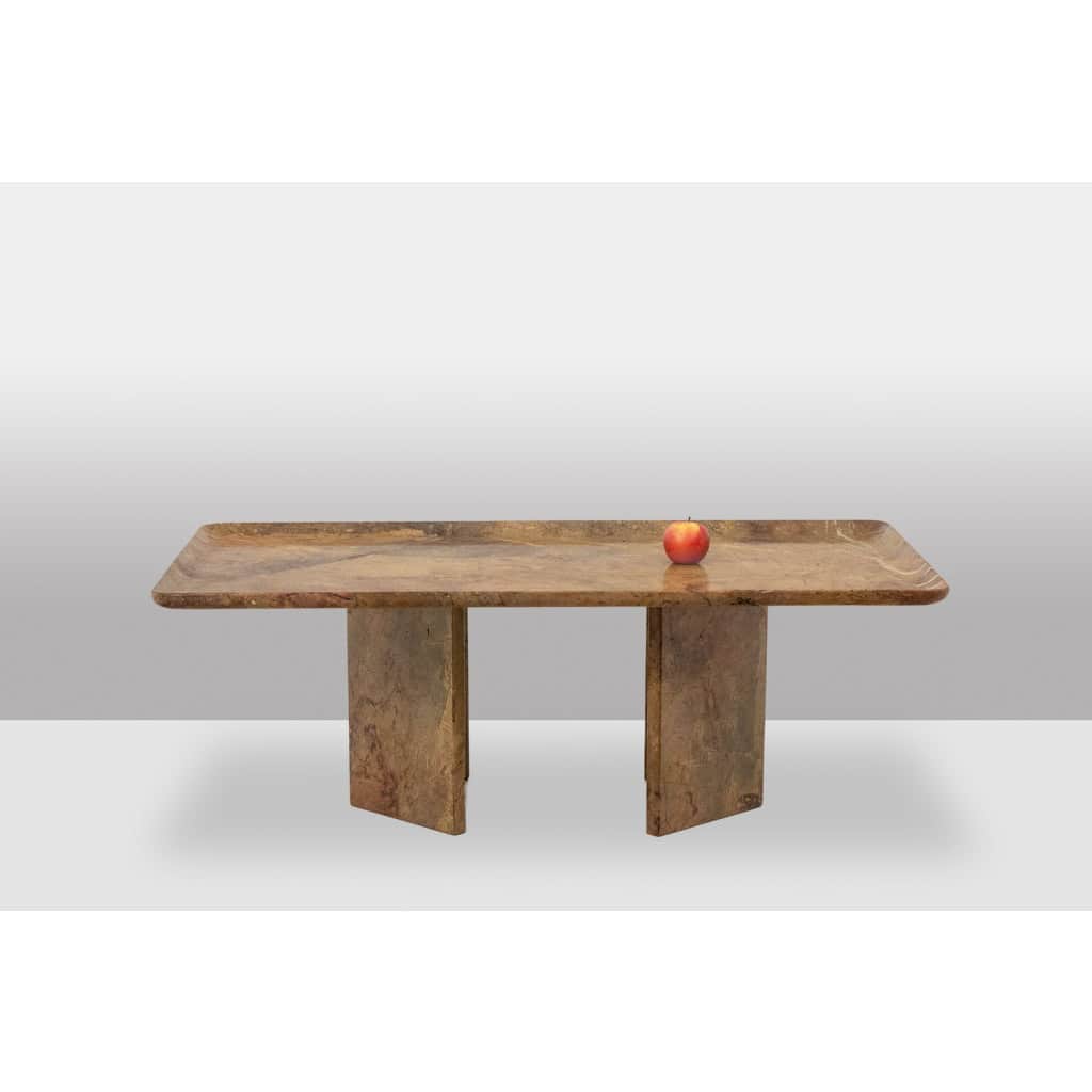 Table basse rectangulaire en marbre Sarrancolin. Travail contemporain LS65421228 4
