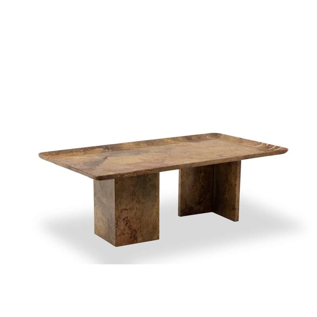 Table basse rectangulaire en marbre Sarrancolin. Travail contemporain LS65421228 3