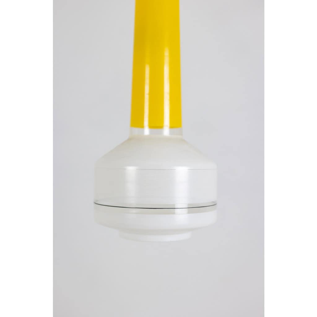 Paire de suspensions en verre bicolore jaune et blanc. Années 1960 LS6481409P 9