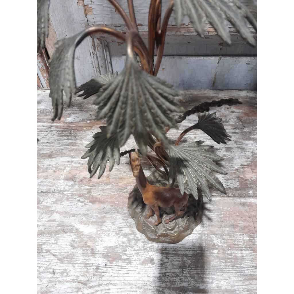 Ensemble ornemental, girafe et palmiers, bronze, début XXÈME 5