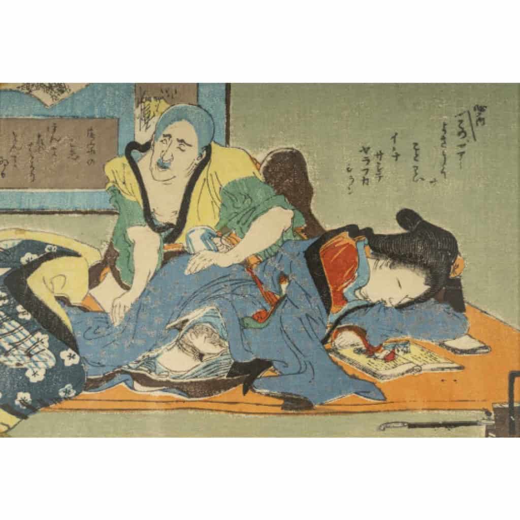 Série de 8 estampes érotiques japonaises, d’époque XIXéme siècle. 6