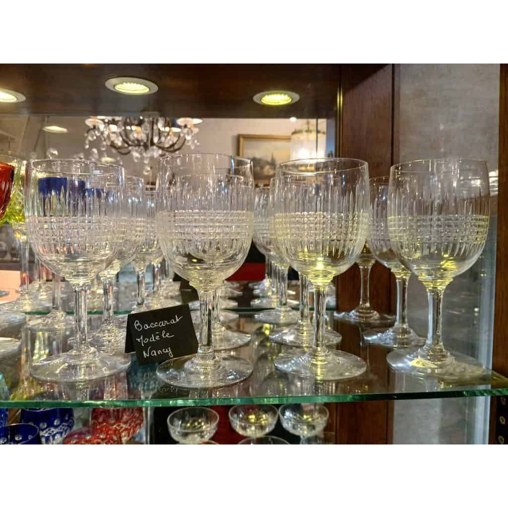 12 verres à eau en cristal de Baccarat Modèle Nancy 3