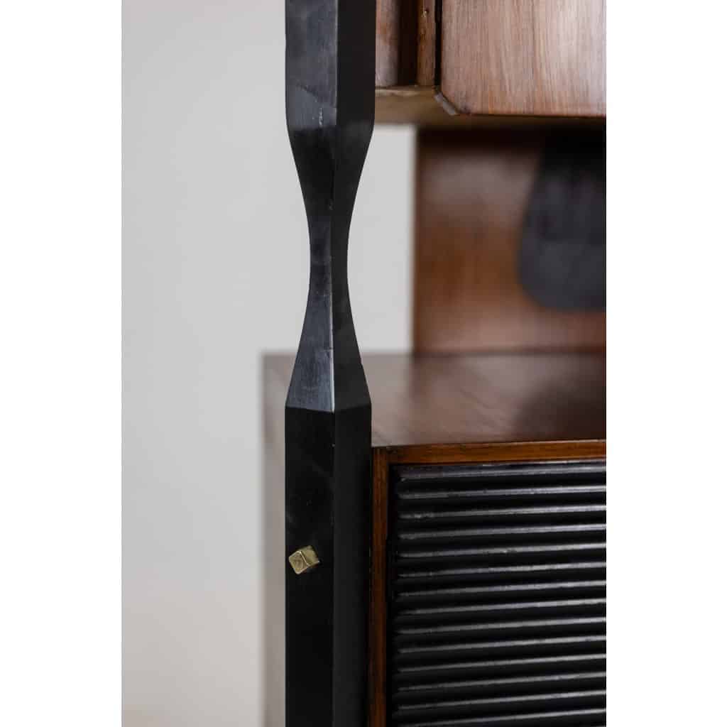 Paire de cabinets italiens en placage de teck. Années 1960. 16