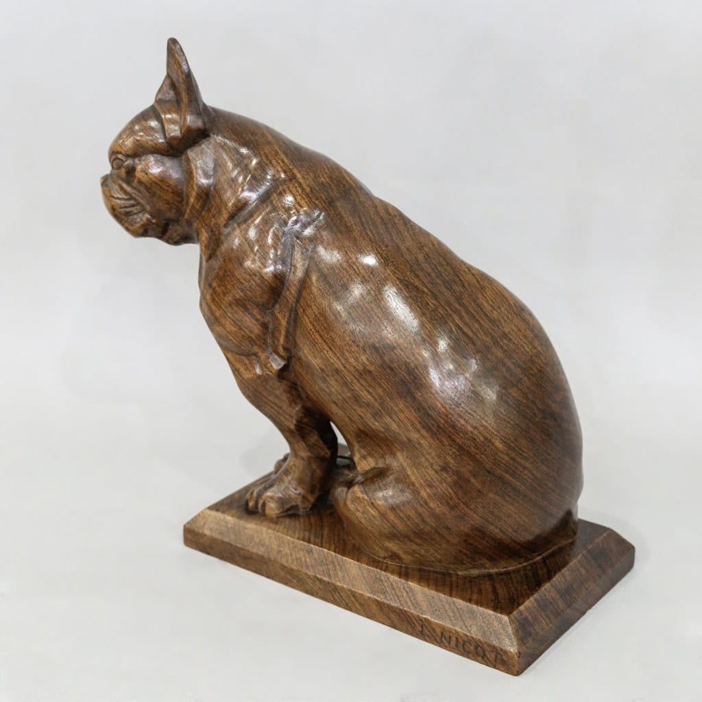 Sculpture – Le Bouledogue , Louis Henri Nicot (1878-1944) – Bois 10