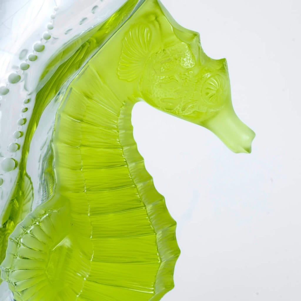 Lalique France – Vase Poséidon Cristal Blanc et Vert Absinthe – NEUF – 92/99 7