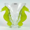 Lalique France – Vase Poséidon Cristal Blanc et Vert Absinthe – NEUF – 92/99 11