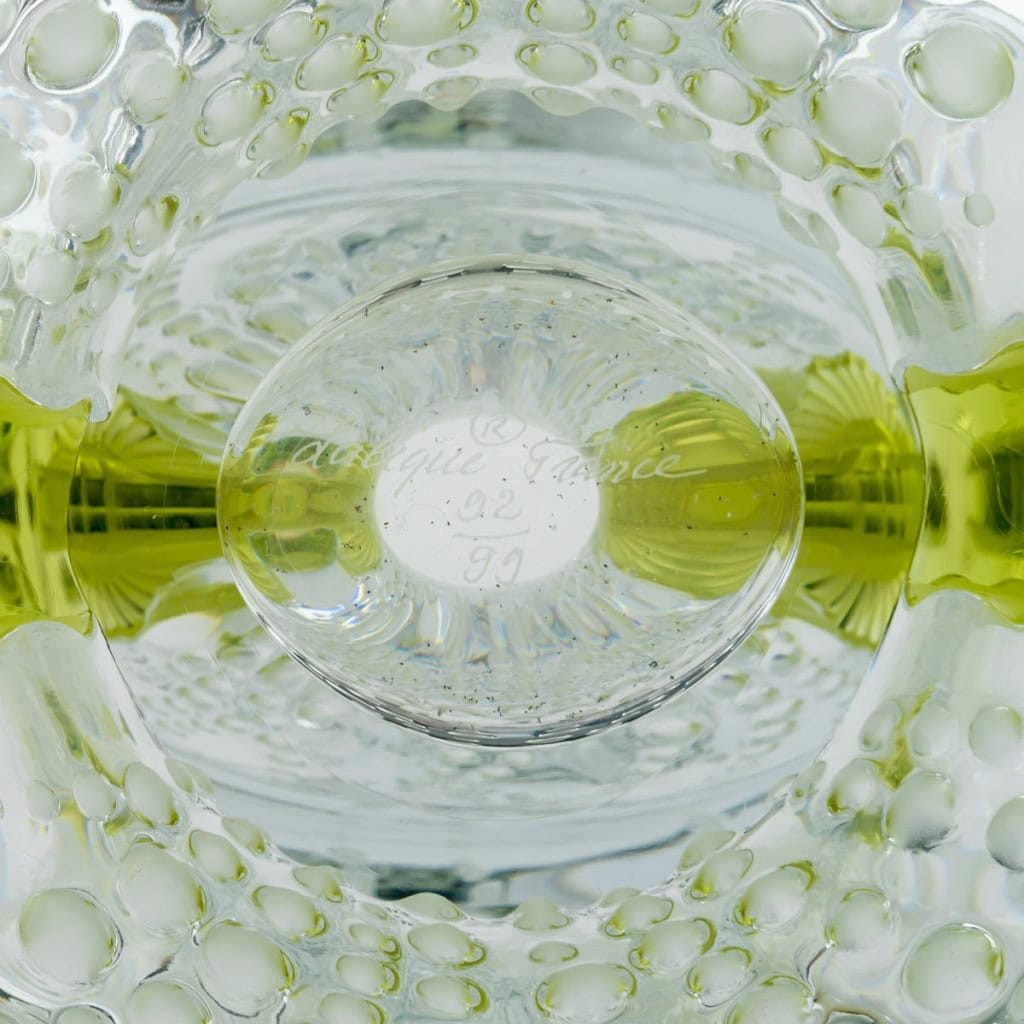 Lalique France – Vase Poséidon Cristal Blanc et Vert Absinthe – NEUF – 92/99 10