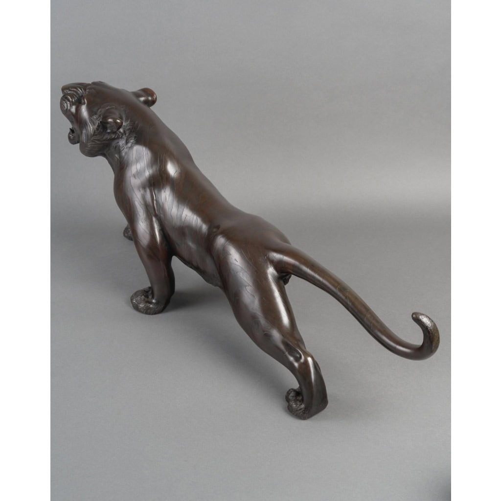 Sculpture – Le Tigre Rugissant , Omori Mitsumoto Dit Kôgen – Bronze 13 Sculpture – Le Tigre Rugissant , Omori Mitsumoto Dit Kôgen – Bronze 13