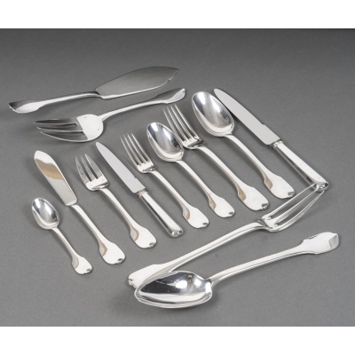 JEAN TETARD MENAGERE EN ARGENT MASSIF 100 PIECES Epoque 1930