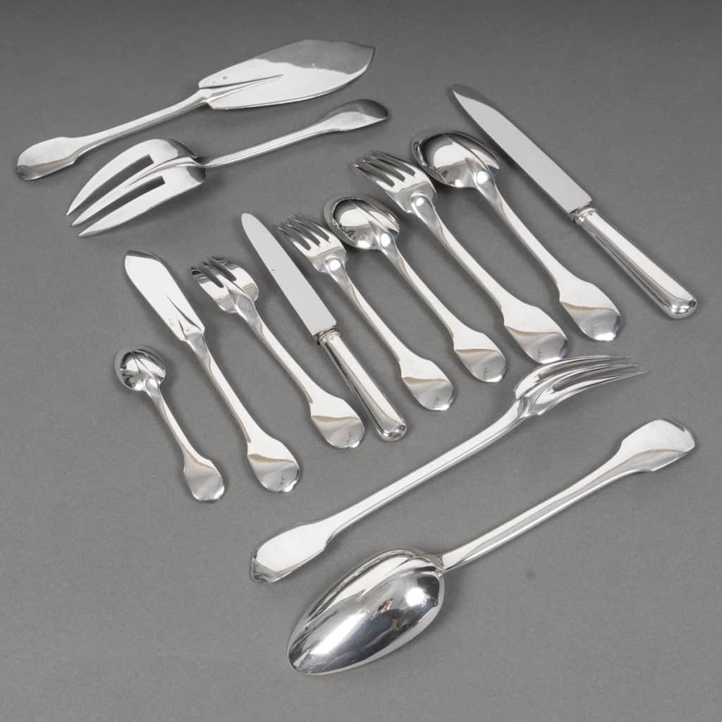 JEAN TETARD MENAGERE EN ARGENT MASSIF 100 PIECES Epoque 1930 15