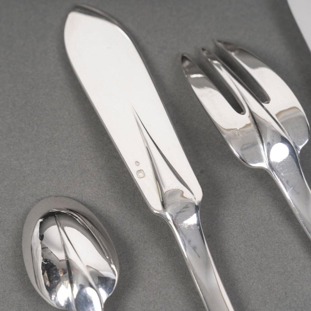 JEAN TETARD MENAGERE EN ARGENT MASSIF 100 PIECES Epoque 1930 20