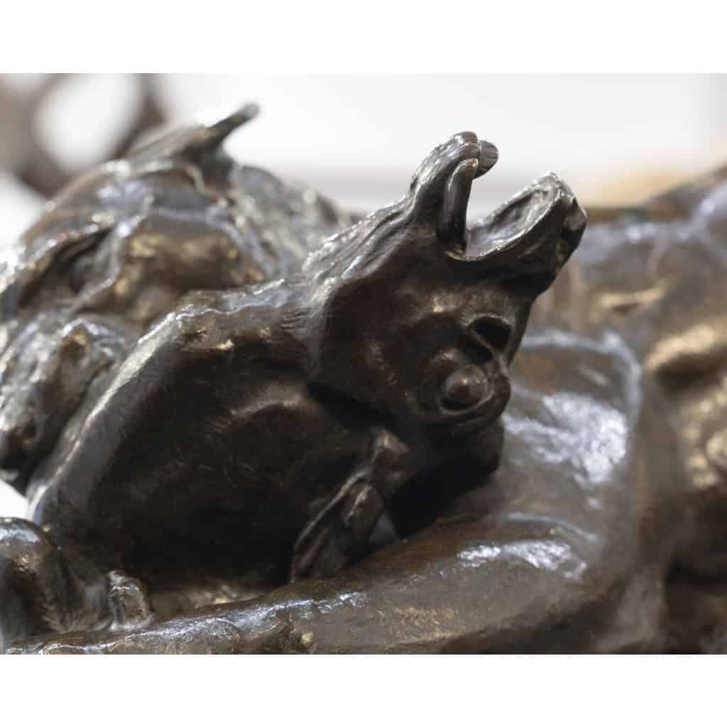 Sculpture – Tigre Surprenant Une Antilope , Antoine – Louis Barye , F.Barbedienne – Bronze 12 Sculpture – Tigre Surprenant Une Antilope , Antoine – Louis Barye , F.Barbedienne – Bronze 12