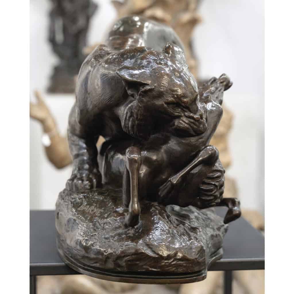Sculpture – Tigre Surprenant Une Antilope , Antoine – Louis Barye , F.Barbedienne – Bronze 6 Sculpture – Tigre Surprenant Une Antilope , Antoine – Louis Barye , F.Barbedienne – Bronze 6