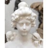 Sculpture – Buste De Jeune Femme Aux Fleurs , Vittorio Pochini (1860-1908) – Marbre 17 Sculpture – Buste De Jeune Femme Aux Fleurs , Vittorio Pochini (1860-1908) – Marbre 17