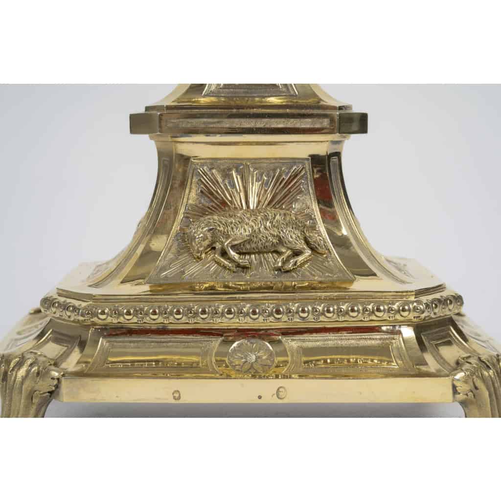 Ostensoir en bronze doré à décor de chérubins, d&rsquo;époque Napoléon III (1848-1870), XIXème siècle. 6