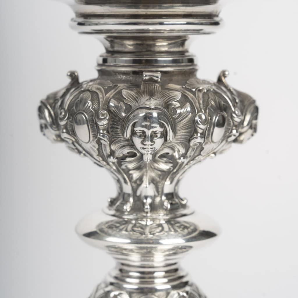 Charles-Nicolas ODIOT Importante coupe néo-Renaissance sur piédouche en argent massif XIXe 11