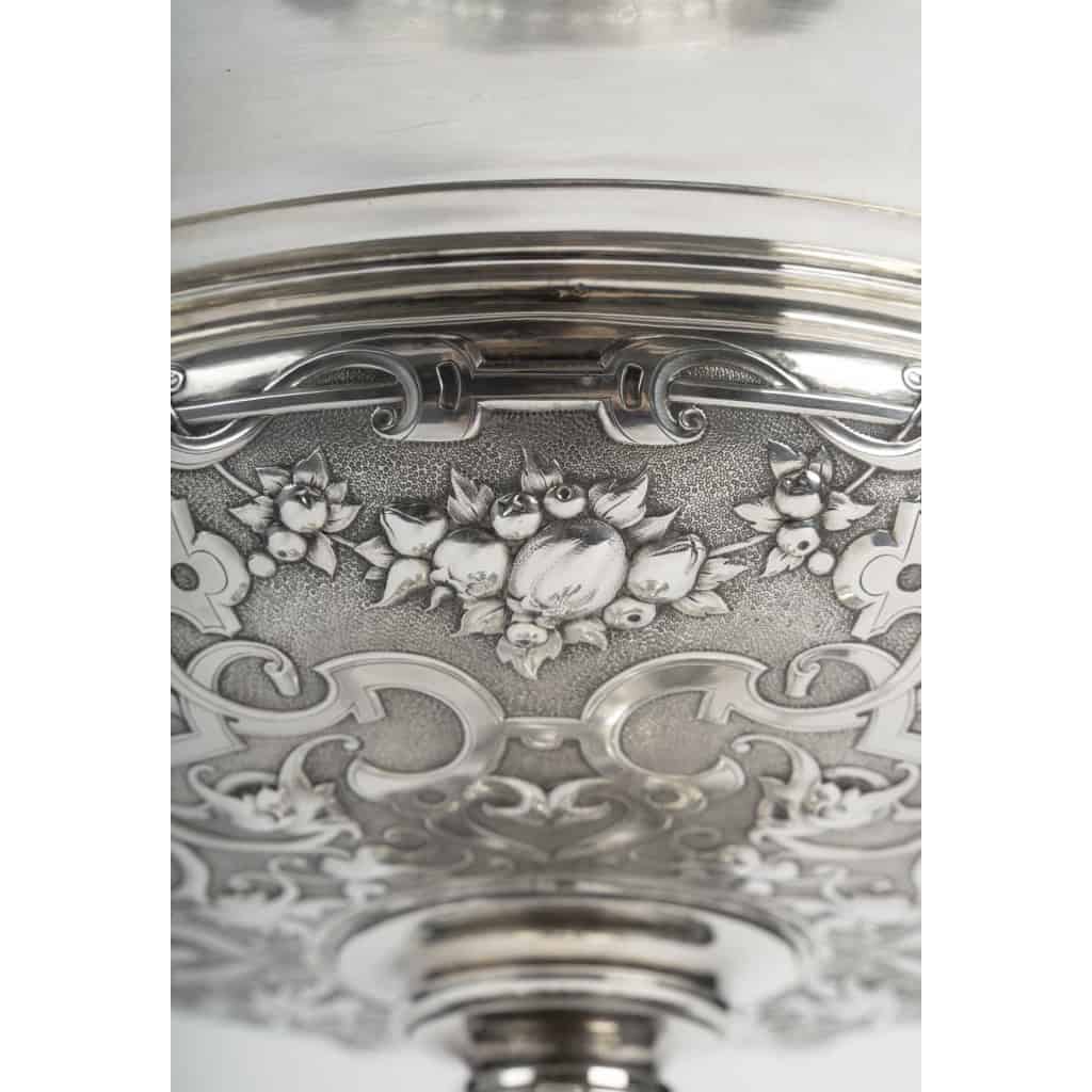 Charles-Nicolas ODIOT Importante coupe néo-Renaissance sur piédouche en argent massif XIXe 16