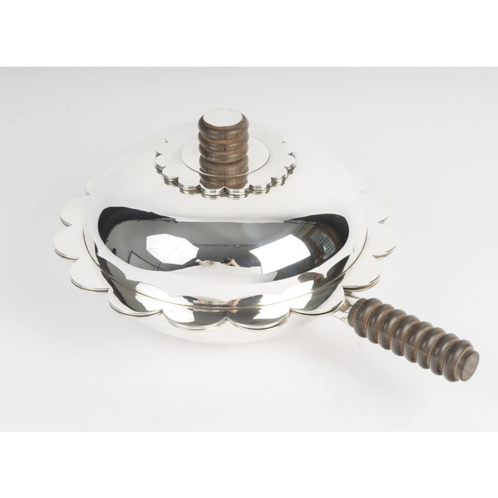 JEAN PUIFORCAT – Légumier couvert, argent massif époque ART DECO 5