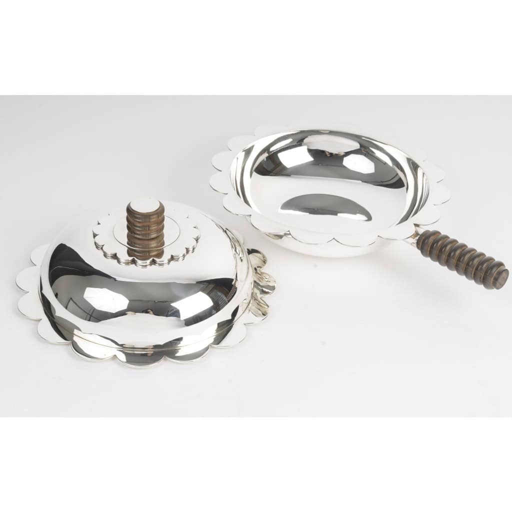 JEAN PUIFORCAT – Légumier couvert, argent massif époque ART DECO 8