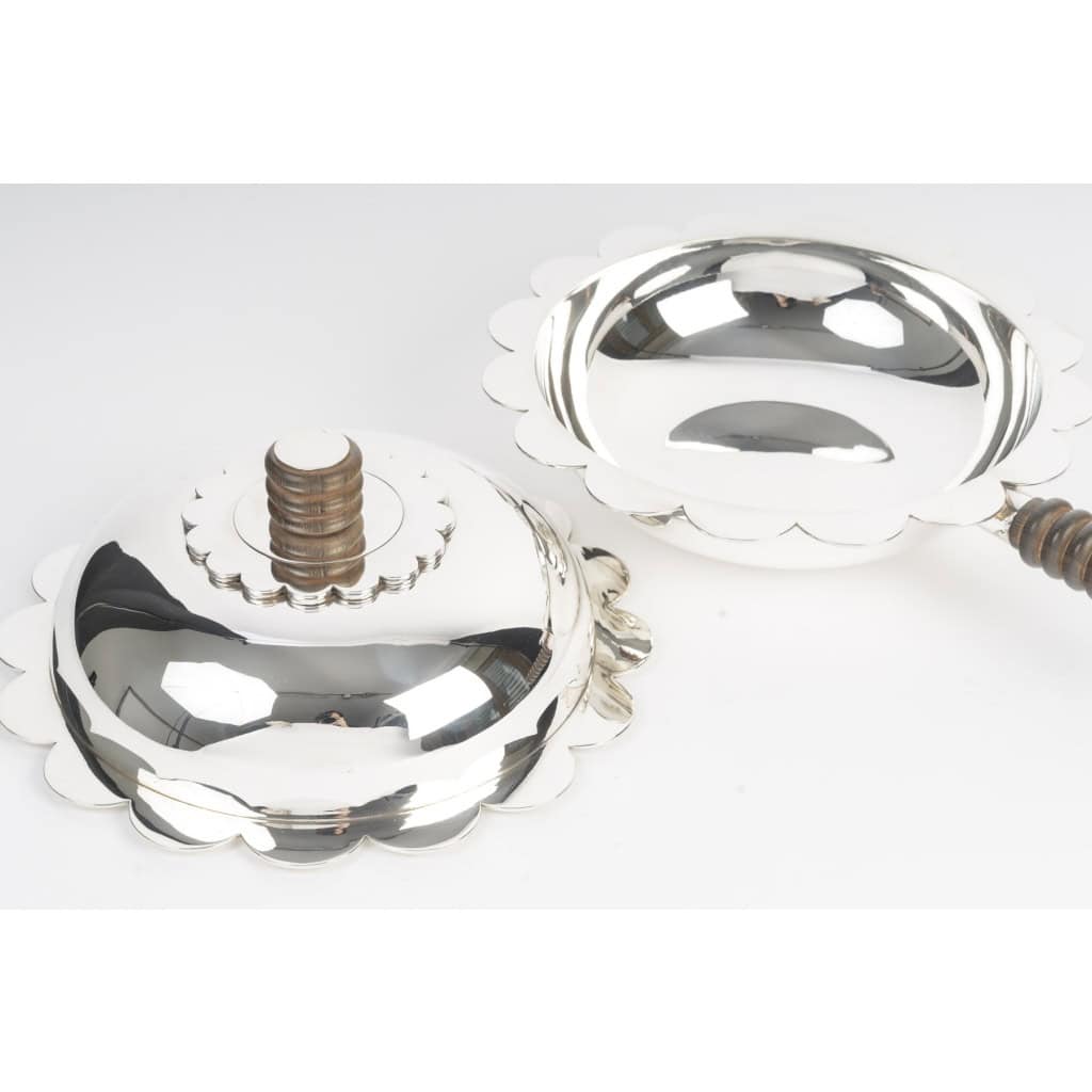 JEAN PUIFORCAT – Légumier couvert, argent massif époque ART DECO 9