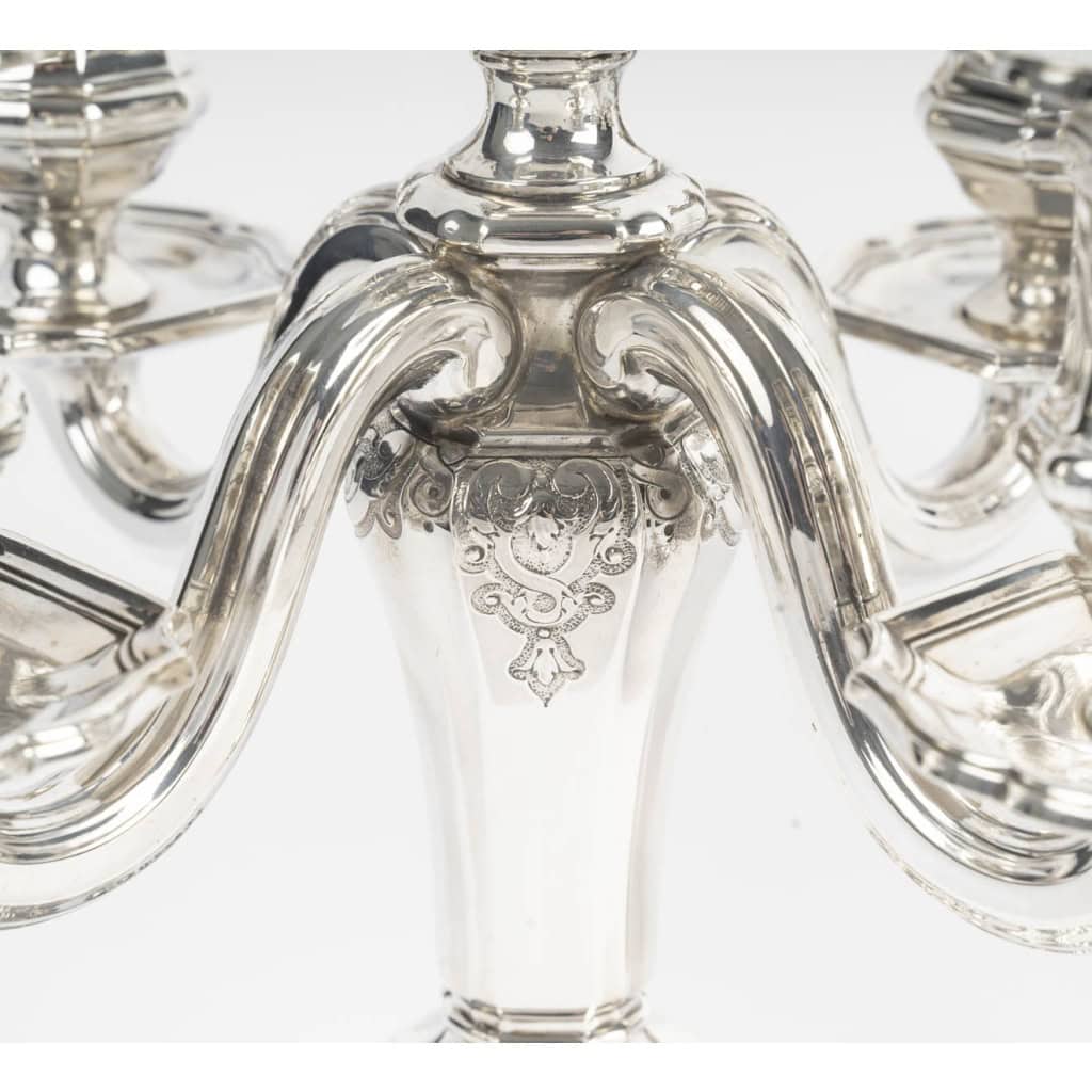 Charles CHRISTOFLE Paire de candélabres dits “bouts de table » Argent massif XIXᵉ siècle 7 Charles CHRISTOFLE Paire de candélabres dits “bouts de table » Argent massif XIXᵉ siècle 7