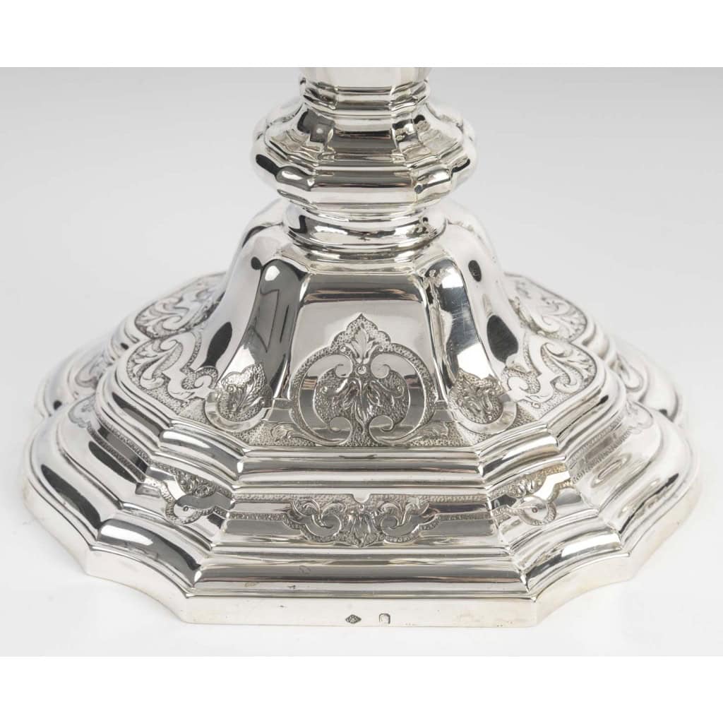 Charles CHRISTOFLE Paire de candélabres dits “bouts de table » Argent massif XIXᵉ siècle 8 Charles CHRISTOFLE Paire de candélabres dits “bouts de table » Argent massif XIXᵉ siècle 8